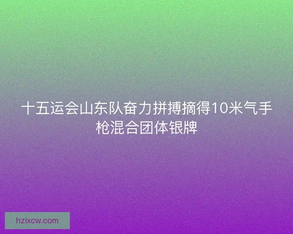 十五运会山东队奋力拼搏摘得10米气手枪混合团体银牌